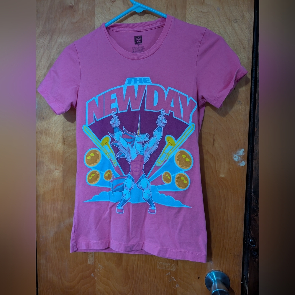 The New Day wrestling woman's small Pink Graphic T-Shirt